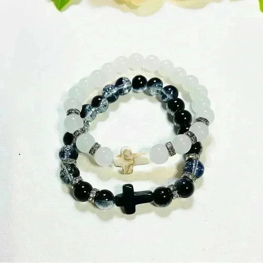 Cross Rhinestone Beaded Bracelets - Picture 5 of 7